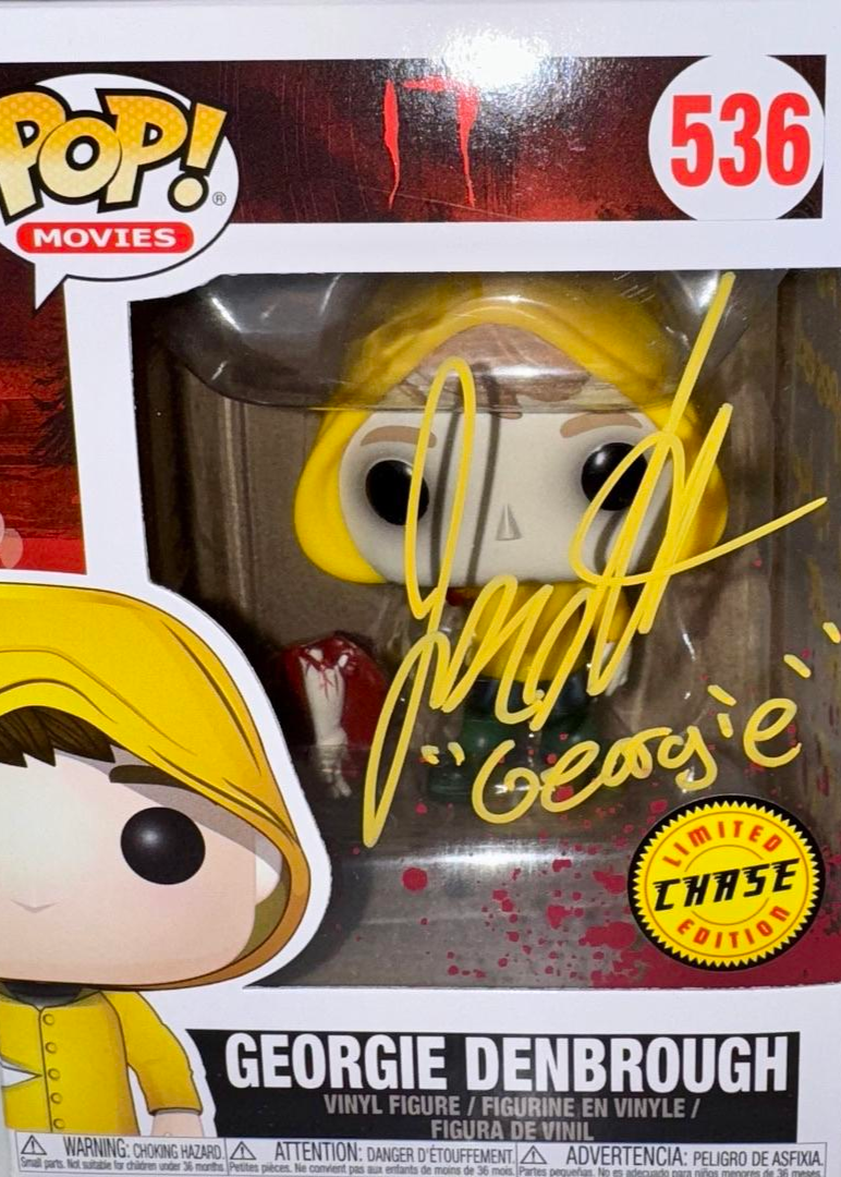 Jackson Robert Scott Signed Funko Pop #536 Chase Variant "Georgie Denbrough" (IT) w/Inscription - OCC Celebrity Marketing